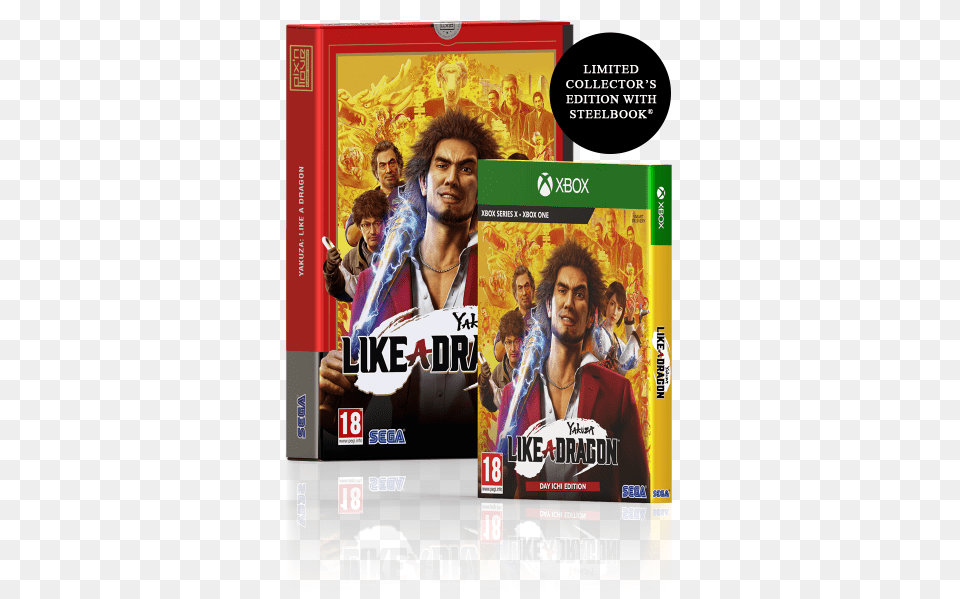 Yakuza Like A Dragon Xbox Limited Edition Yakuza Like A Dragon Day Ichi Steelbook Edition, Advertisement, Poster, Adult, Male Free Png Download