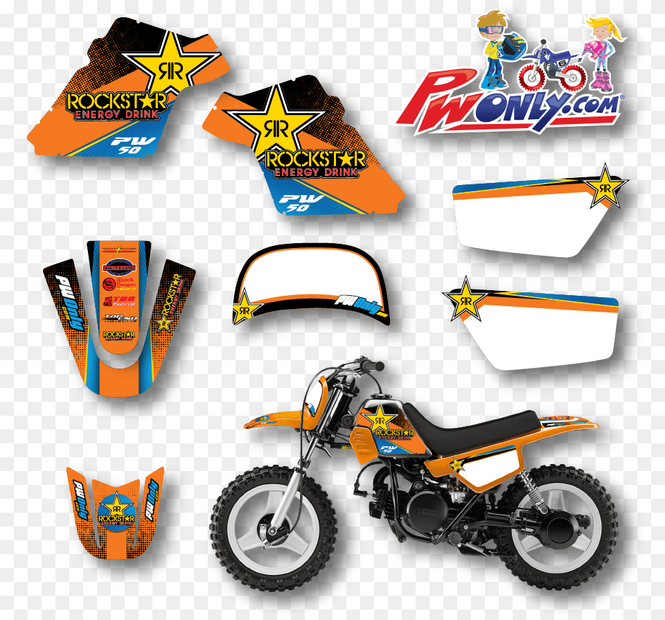 Yamaha Pw 50 Graphics Kit, Vehicle, Transportation, Motorcycle, Machine Free Png Download