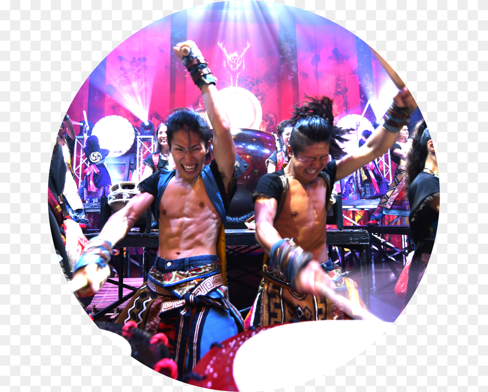 Yamato Two Drummers With Arms Raised In Air Ready To, Concert, Crowd, Person, Adult Png Image