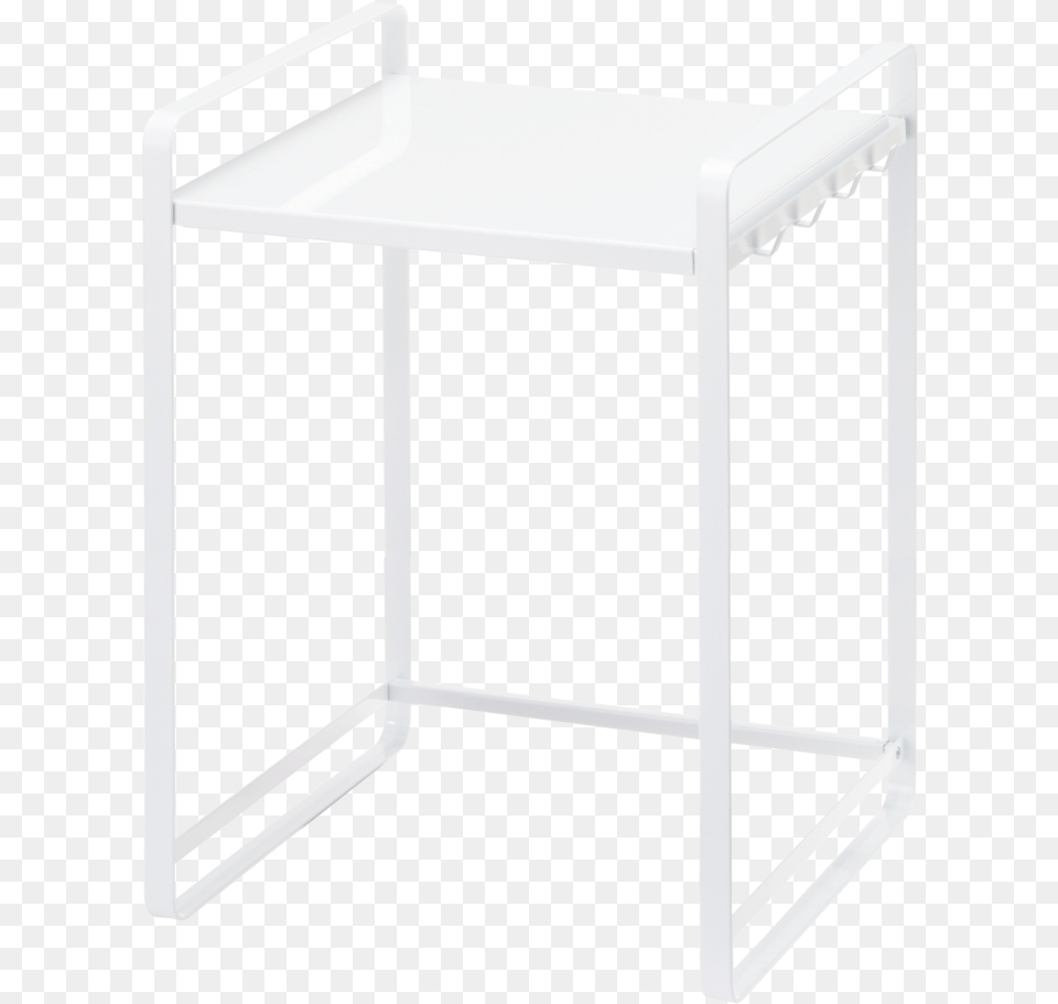 Yamazaki S Tall Organizing Rack With Hooks In White Coffee Table, Desk, Furniture, Crib, Infant Bed Free Png