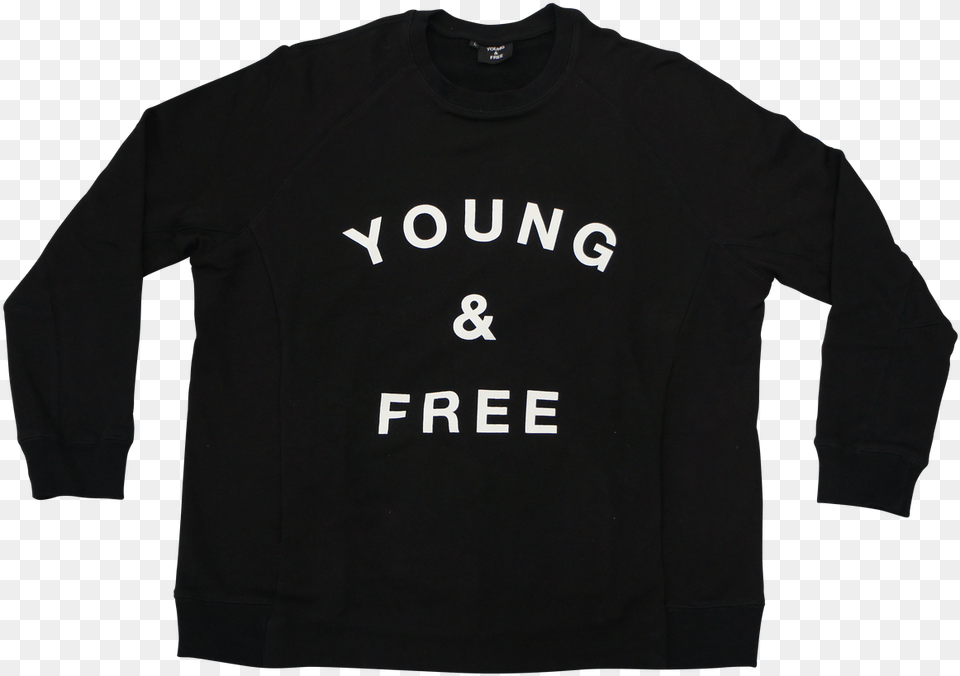Yampf Black Sweatshirt Long Sleeved T Shirt, Clothing, Knitwear, Long Sleeve, Sleeve Free Png