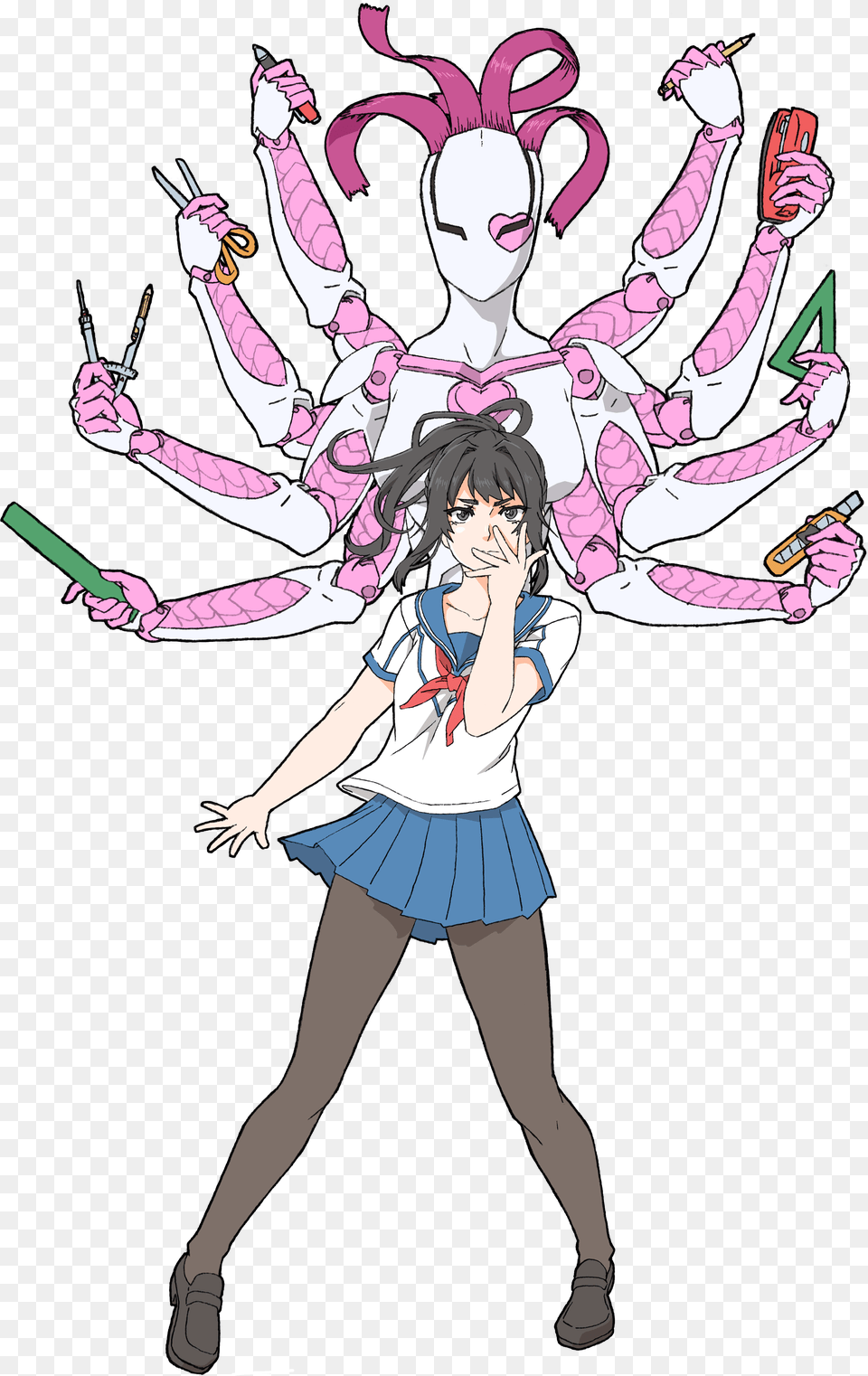 Yandere Simulator Clothing Pink Fictional Character, Book, Comics, Publication, Adult Png