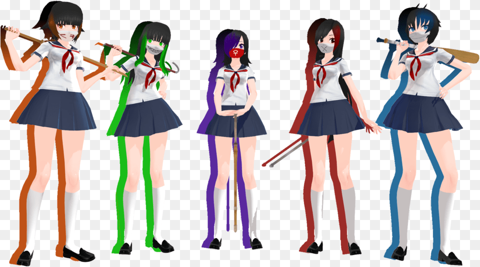 Yandere Simulator Female Delinquents, Book, Clothing, Comics, Skirt Png Image