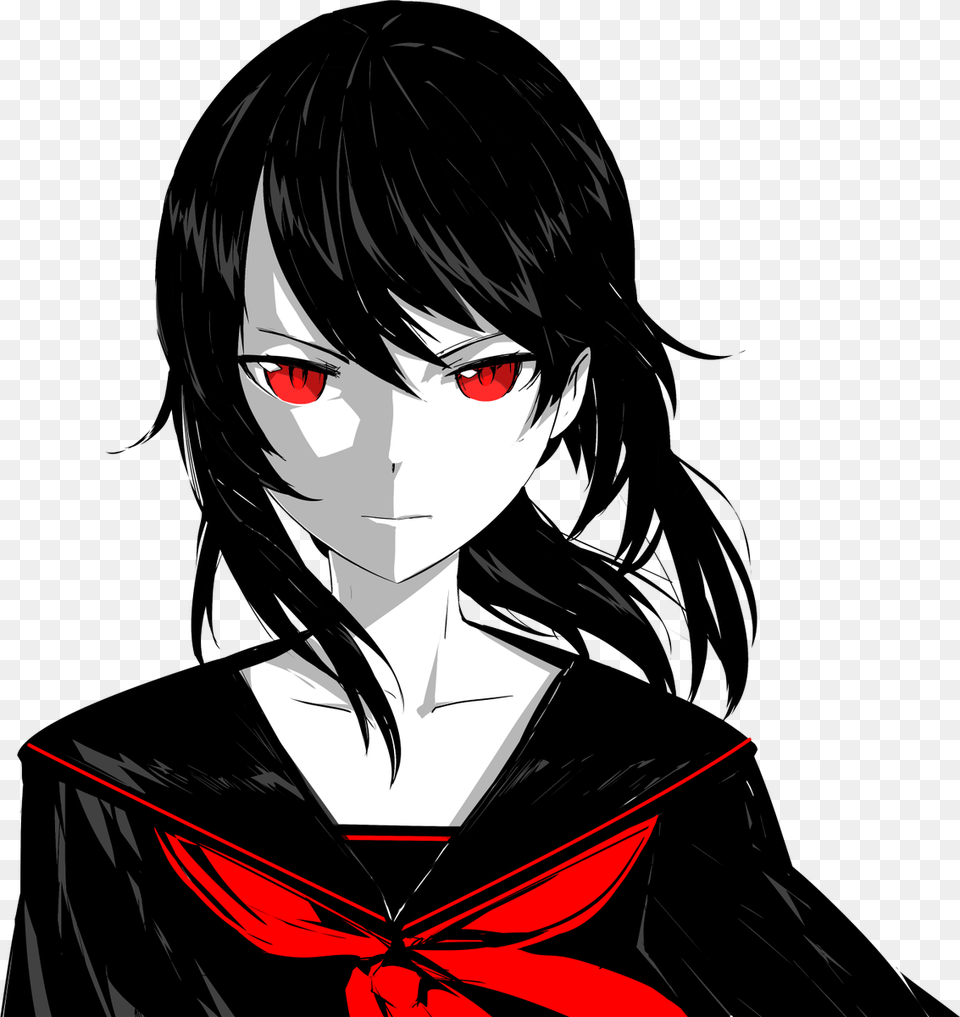 Yanderedev V Twitter Yandere Chan Black And White, Adult, Publication, Person, Manga Free Transparent Png