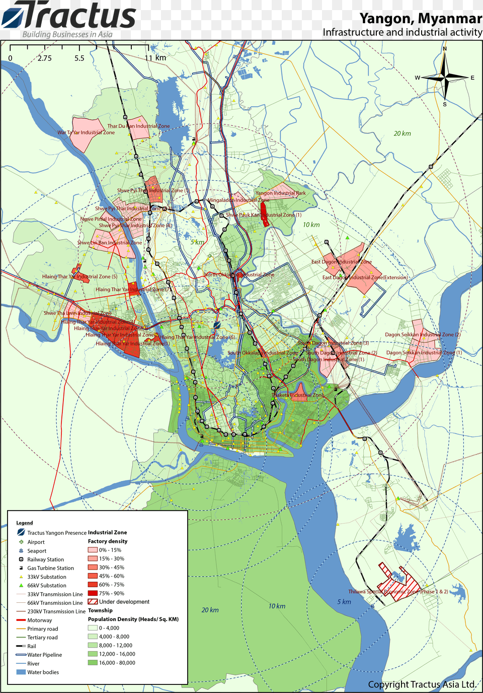Yangon Industrial Zone And Infrastructure Map Yangon, Chart, Plot, Atlas, Diagram Png Image