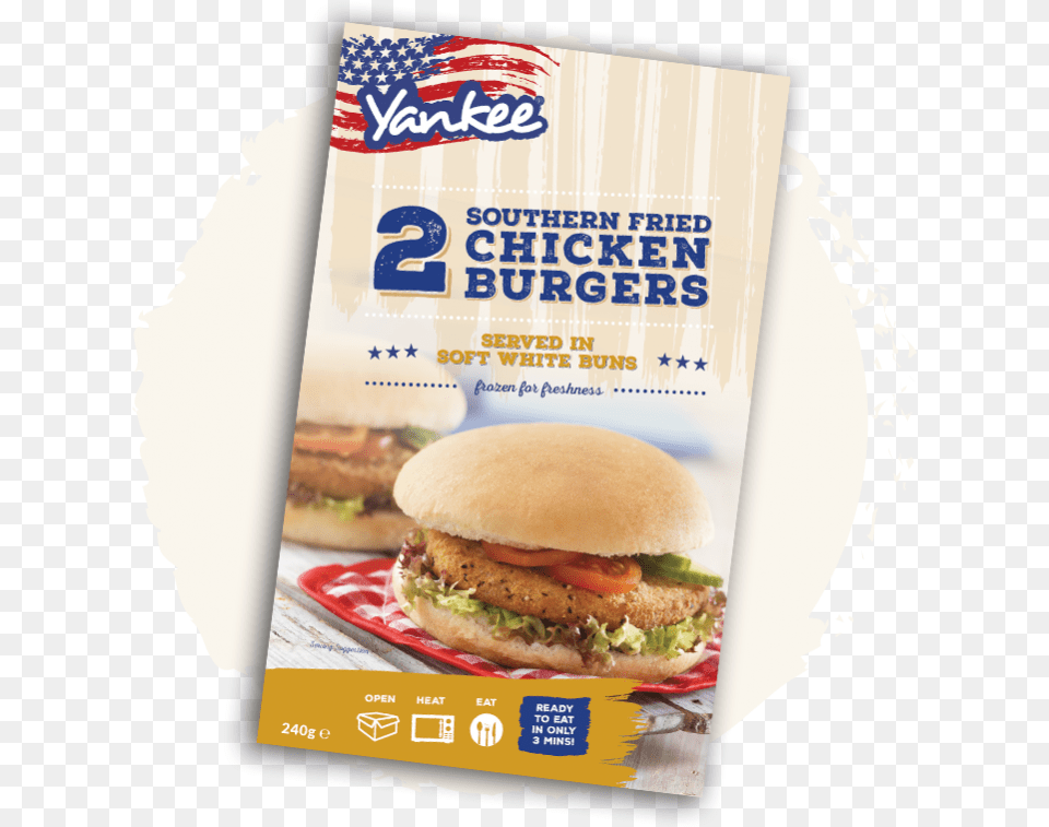 Yankee Southern Fried Chicken Burgers Yankee Cheese Burger, Advertisement, Food, Poster Png