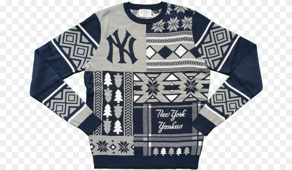 Yankees Ugly Christmas Sweater Yankees Ugly Christmas Sweater, Clothing, Knitwear, Sweatshirt Png