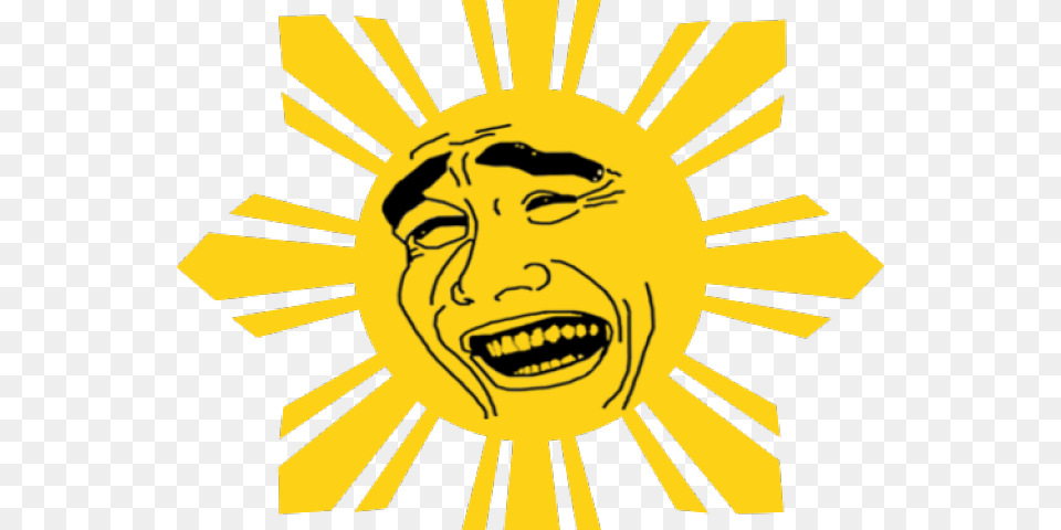 Yao Ming Face Clipart Philippine Flag Sun Clipart, Person, Head, Logo, Gold Free Png Download