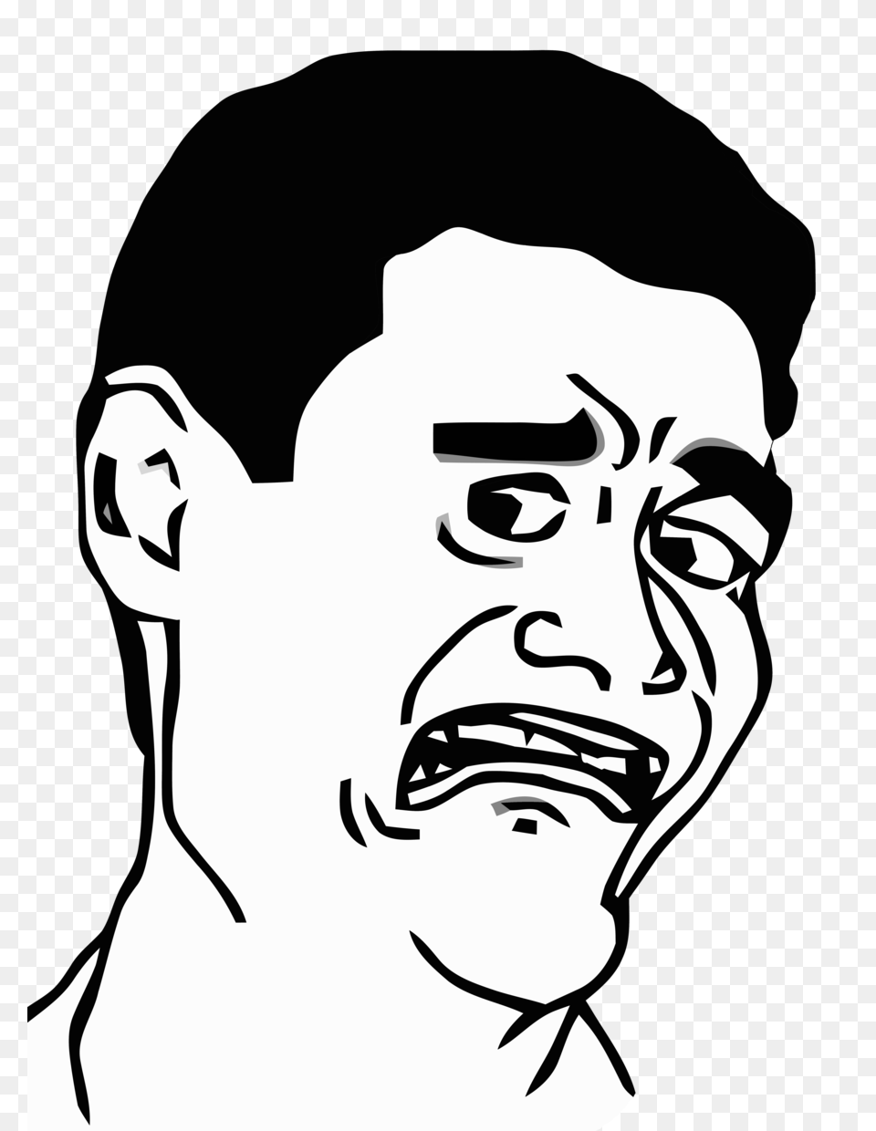 Yao Ming Meme Face, Stencil, Adult, Head, Male Free Png