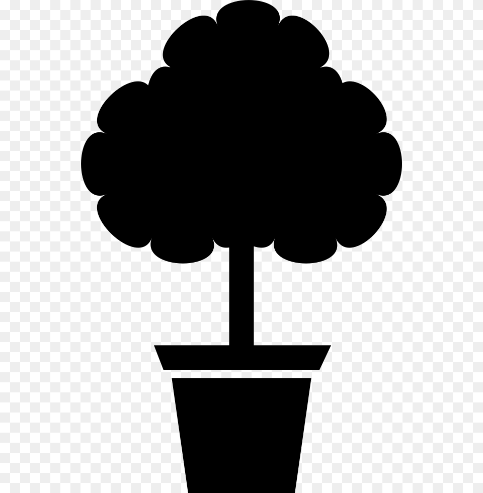 Yard Tree In A Pot Tree Pot Icon, Plant, Potted Plant, Silhouette, Stencil Png Image