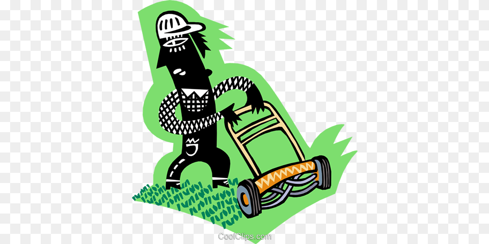 Yard Worker Royalty Vector Clip Art Illustration, Grass, Lawn, Plant, Device Free Png Download