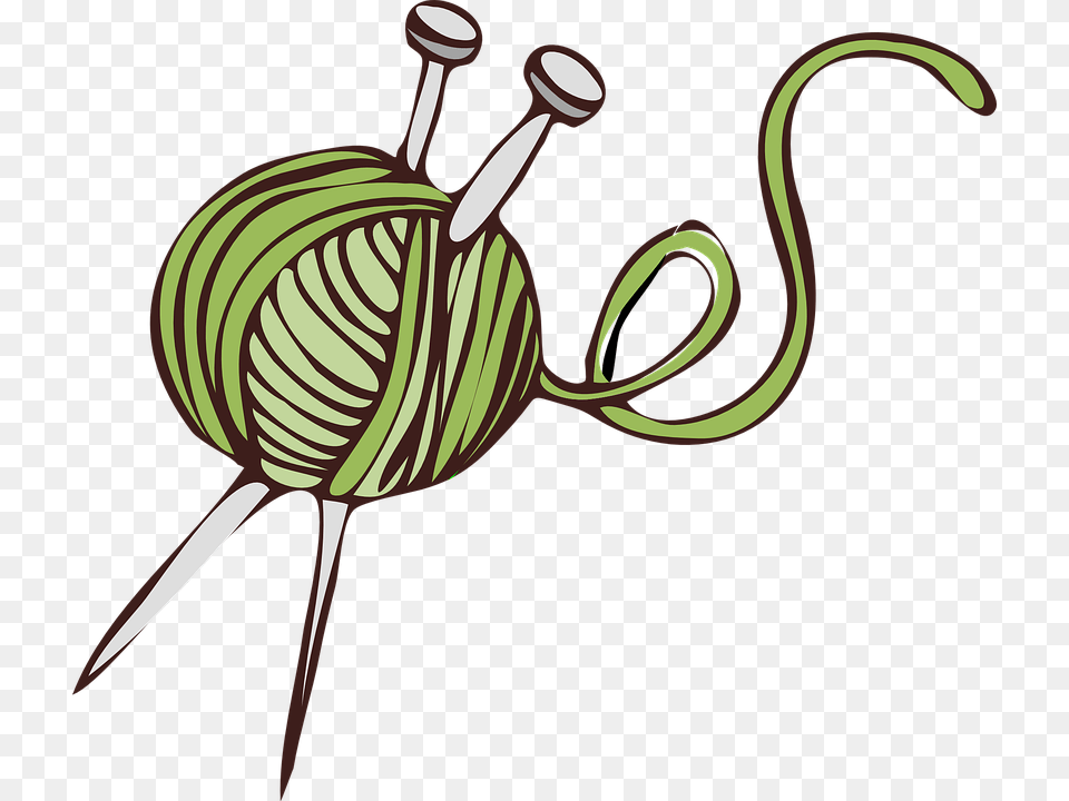 Yarn Ball Needles Wool Craft Hobby Knit String Yarn Clip Art, Food, Sweets, Animal, Antelope Free Png Download
