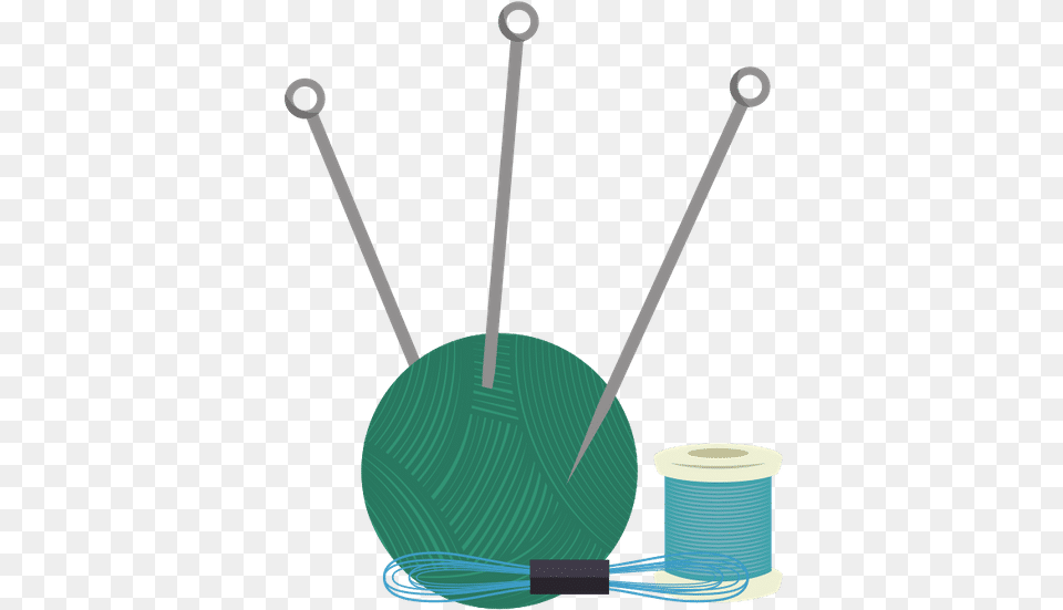 Yarn Ball With Needles Vertical Png Image