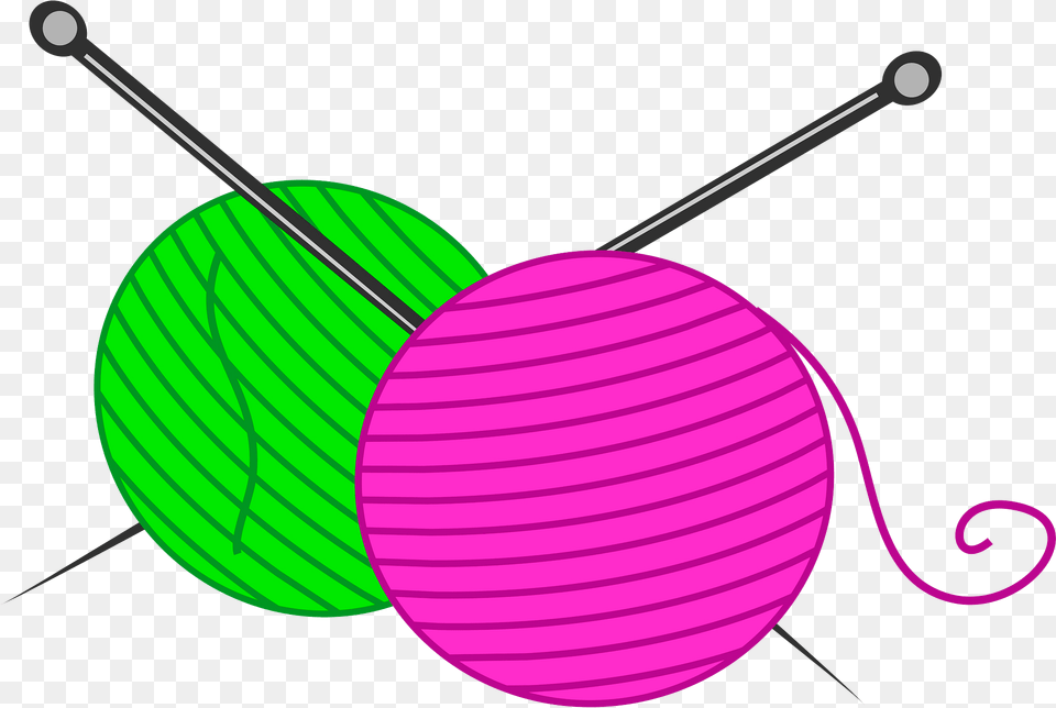 Yarn Balls And Knitting Needles Clipart, Sphere, Diagram Png Image