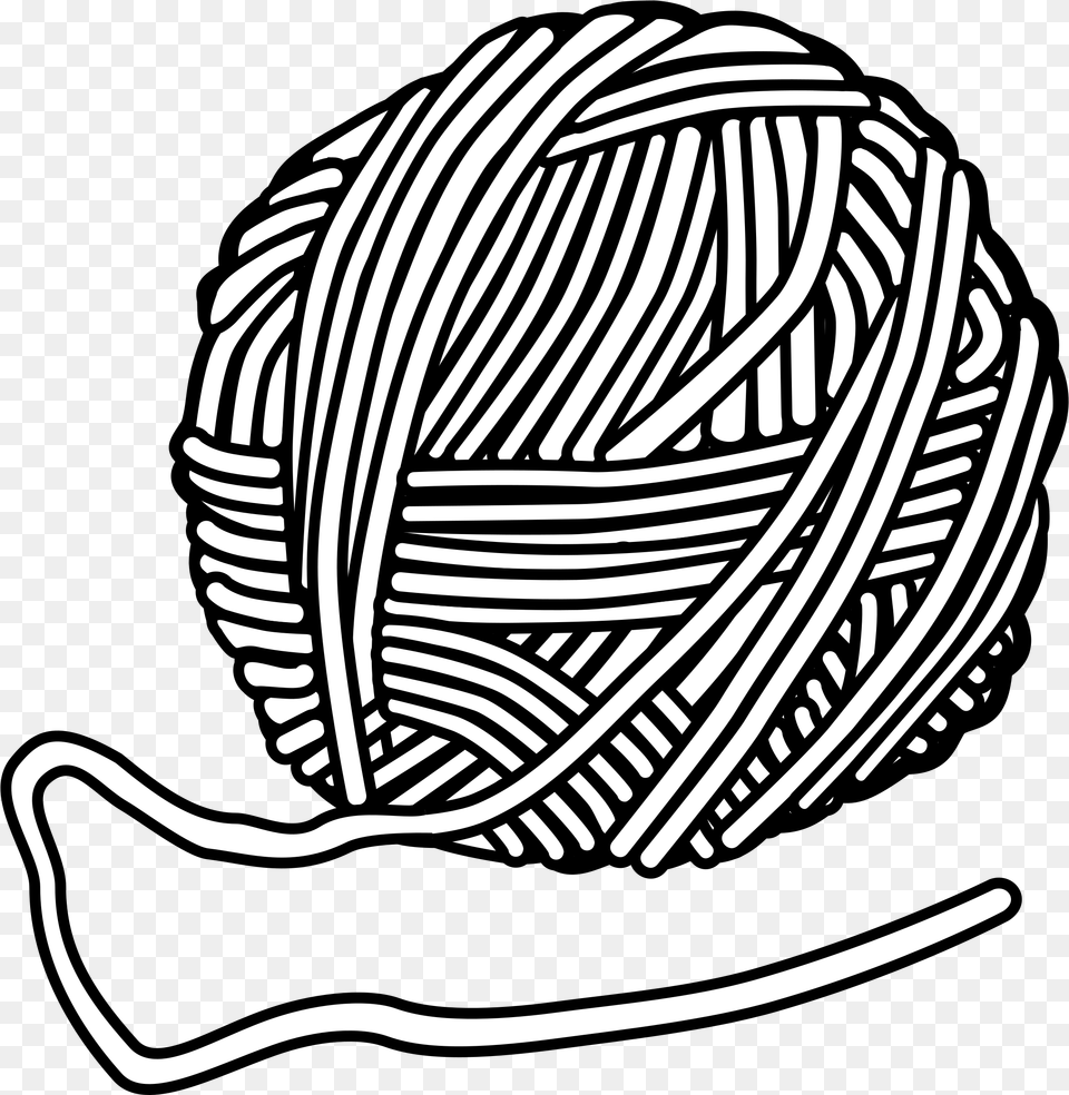 Yarn Clipart Black And White Clipart Black And White Yarn, Clothing, Hat Free Png Download