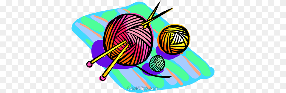 Yarn With Knitting Needles, Art, Graphics Png Image