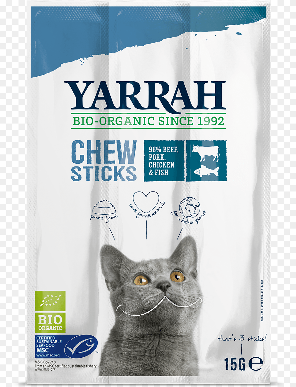 Yarrah Cat Snack Chewsticks Yarrah Cat Snack, Advertisement, Poster, Animal, Mammal Free Png Download