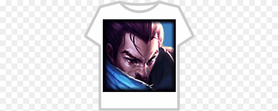 Yasuo T Shirt Roblox Yasuo Ban, T-shirt, Clothing, Publication, Person Free Png