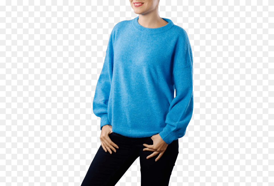 Yaya Bulky Knit Sweater Blue Lightning Shipping, Clothing, Knitwear, Long Sleeve, Sleeve Free Png Download