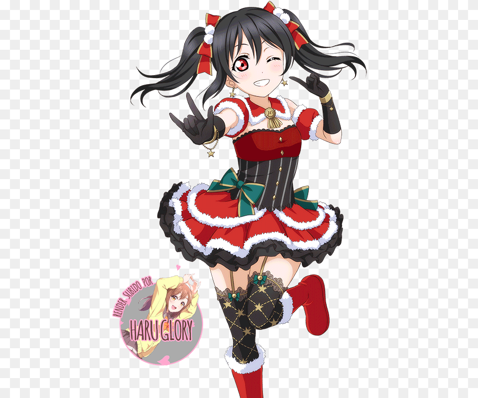 Yazawa Nico 27 Navidad Anime Girl Christmas Outfit Cute, Book, Comics, Publication, Baby Png