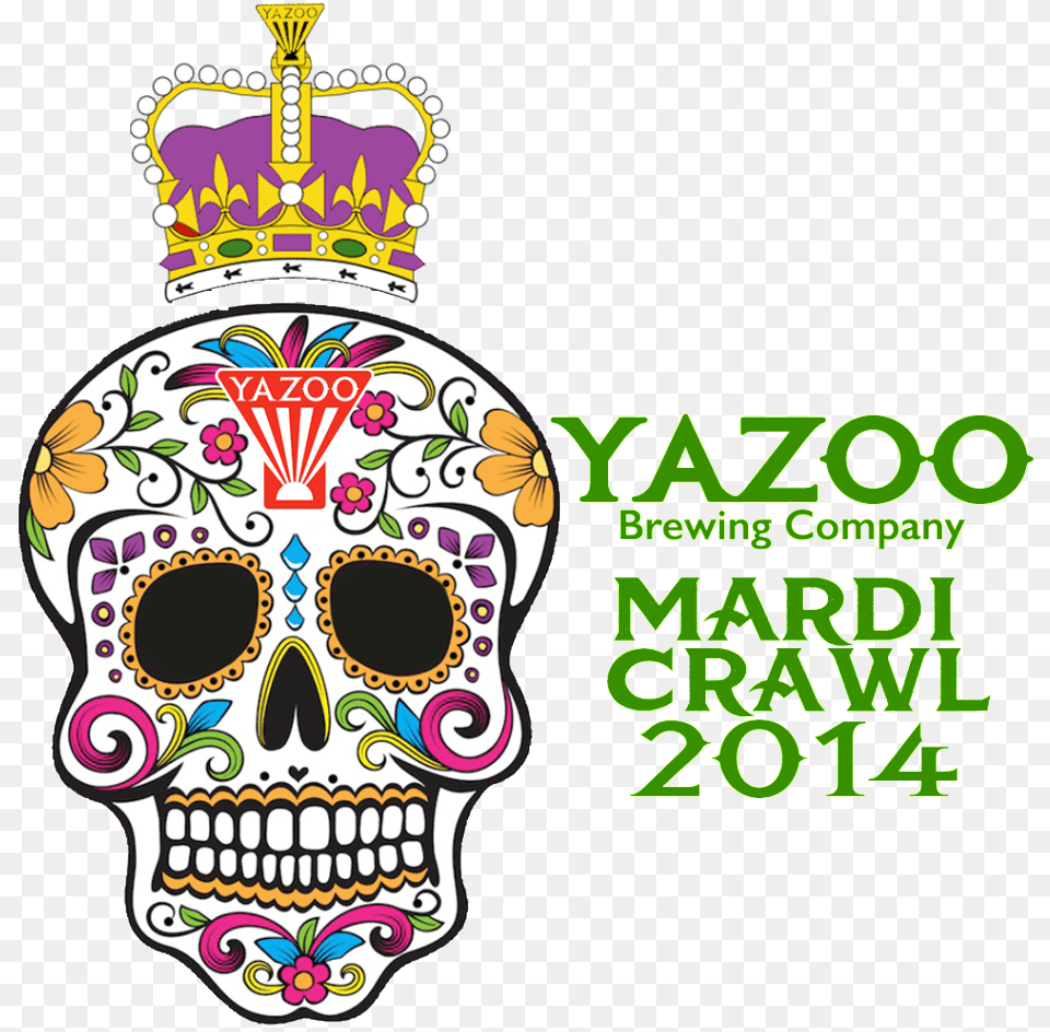 Yazoo Mardi Gras Pub Crawl 2014 Day Of The Dead Mask Colors, Accessories, Jewelry, Advertisement, Art Free Transparent Png