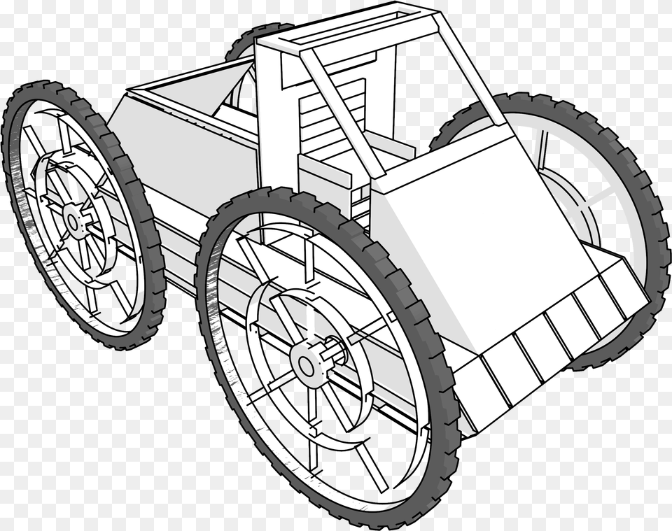 Ye Olde Monster Wagon First Truck Clipart Line Art, Wheel, Spoke, Machine, Vehicle Png