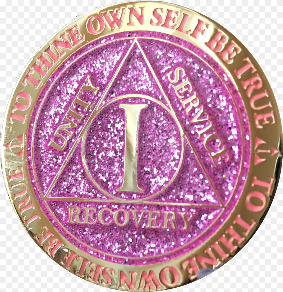 Year Aa Medallion Reflex Glitter Pink Gold Plated, Disk, Symbol Free Png
