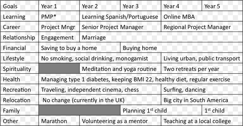 Year Business Plan Format Five Year Life Plan Template Free Png