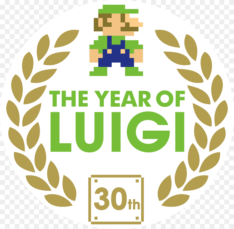 Year Of Luigi Logo Vector By Shadicstudios On Deviant 30th Year Of Luigi, Badge, Person, Symbol, Disk Png