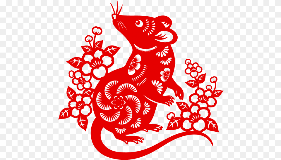 Year Of The Rat Vector, Pattern, Art, Floral Design, Graphics Free Png