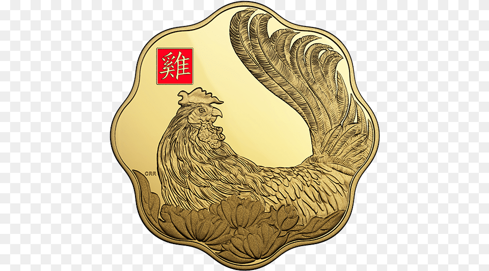 Year Of The Rooster Pure Gold Coin Year Of Rooster Canada Mint, Animal, Bird, Chicken, Fowl Free Png Download