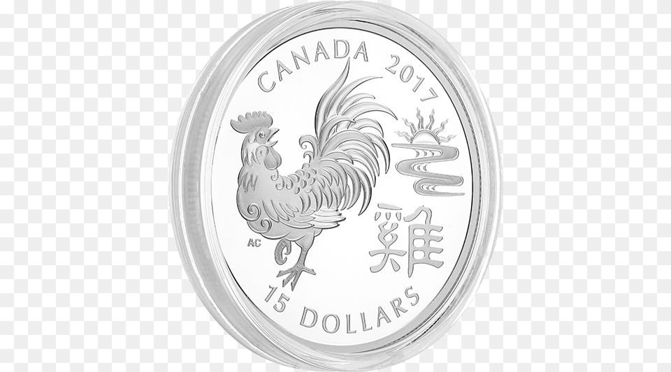 Year Of The Rooster Year Of The Rooster Gold Coin 2017, Silver, Animal, Bird, Money Free Transparent Png