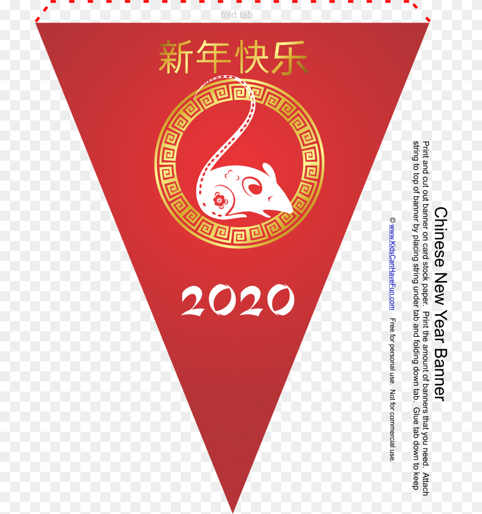 Year Of The White Rat Party Stuff Banner Chinese New Year Powerpoint Background, Advertisement, Poster, Triangle Free Transparent Png