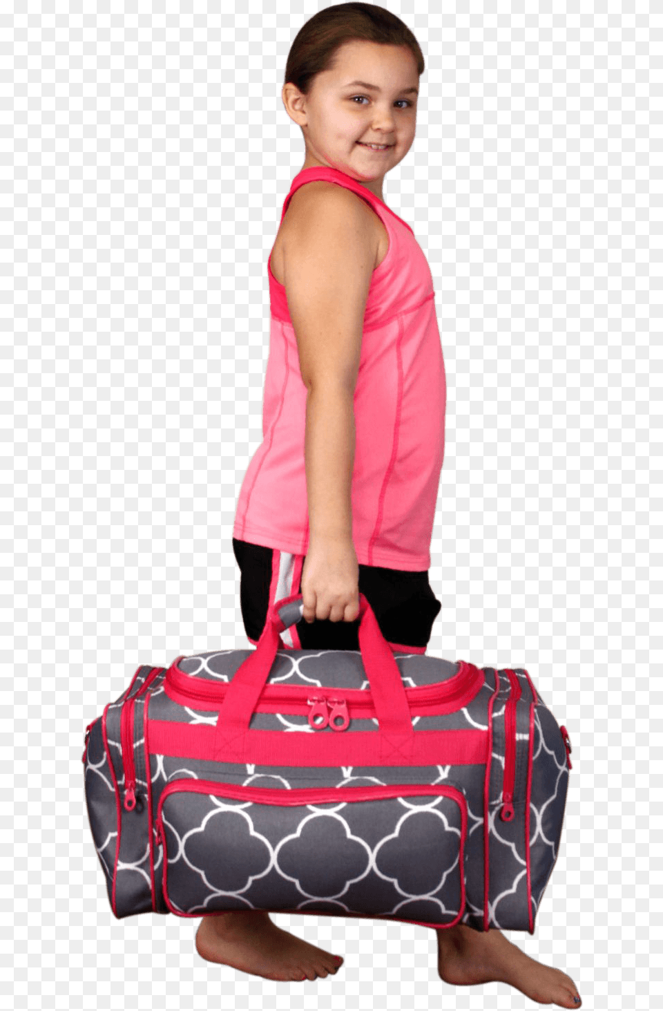 Year Old Girl With Big Kids Duffle Bag Hand Luggage, Accessories, Handbag, Purse, Child Png