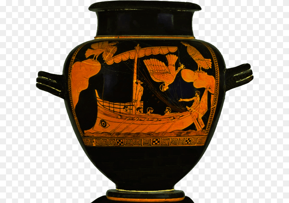 Year Old Ship Clipart Ulysse Et Les Sirnes Vase, Jar, Pottery, Urn Png