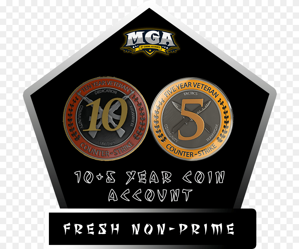 Year Veteran Coin Account Gold, Badge, Logo, Symbol, Emblem Free Png