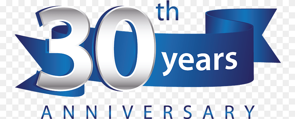Years Anniversary Logo Blue Ribbon 1 Bare International 30 Years Anniversary Logo, Text, Number, Symbol Png Image
