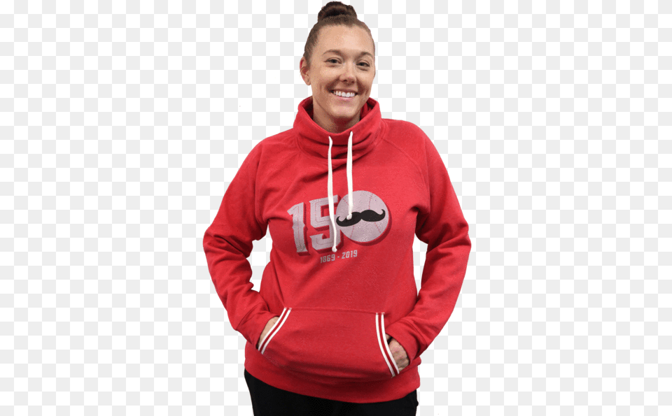 Years Of Baseball Women S Cowl Neck Sweatshirt Hoodie, Clothing, Sweater, Knitwear, Person Free Png Download