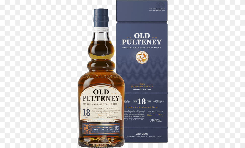 Years Old Single Malt Scotch Whisky Old Pulteney, Alcohol, Beverage, Liquor, Food Png Image