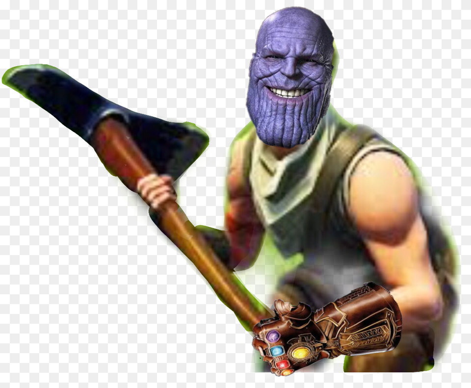 Yeet Fortnite Noob Skin Oof Thanos Infinitygauntlet Lmao, Person, People, Adult, Clothing Free Transparent Png