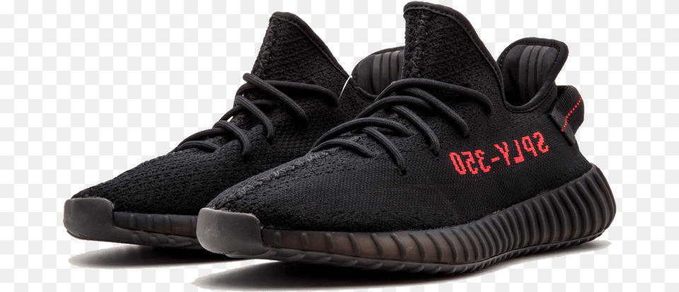 Yeezy Boost 350 V2 Bred, Clothing, Footwear, Shoe, Sneaker Free Png Download