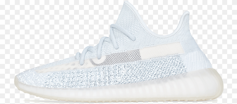 Yeezy Boost 350 V2 Cloud White Reflective Round Toe, Clothing, Footwear, Shoe, Sneaker Free Png