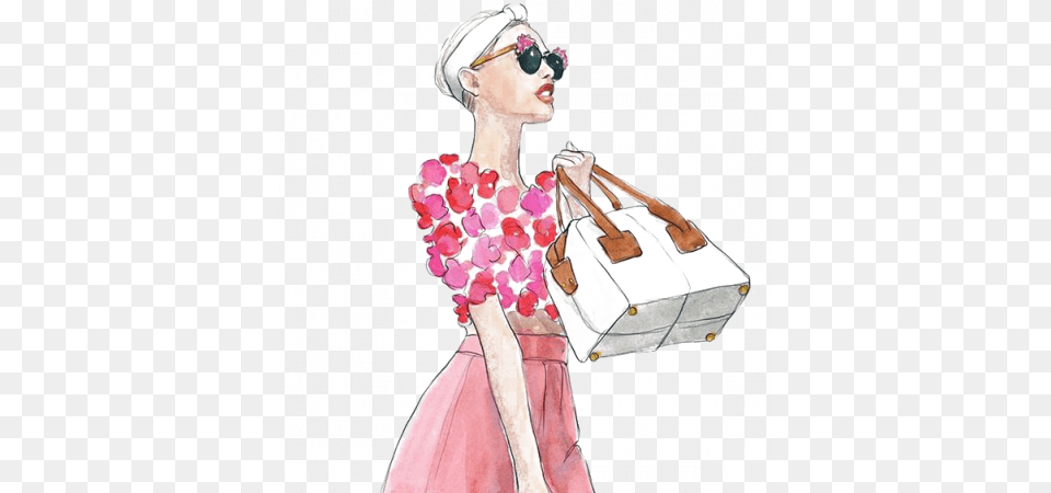 Yeezy Drawing Watercolor Fashion Girl, Accessories, Handbag, Bag, Person Png