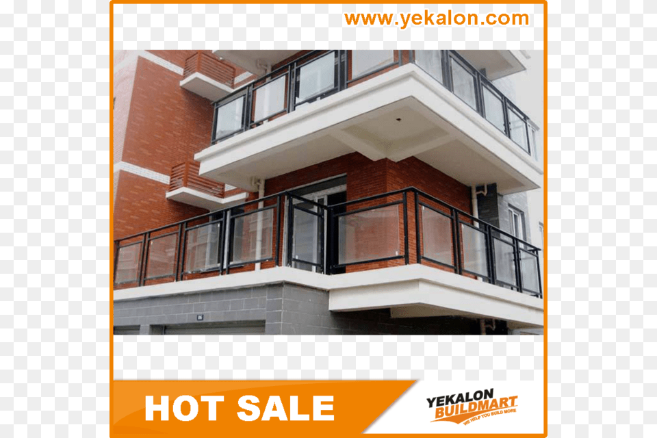 Yekalon New Design Zinc Steel Balcony Glass Handrail Balcony, Architecture, Building, City, Condo Png Image