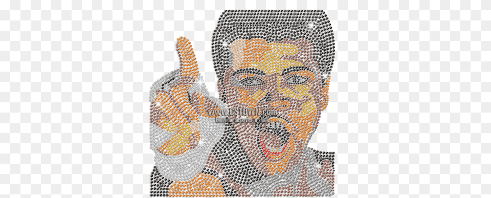 Yelling For Muhammad Ali Iron On Rhinestone Transfer Cross Stitch, Art, Collage, Tile, Mosaic Png