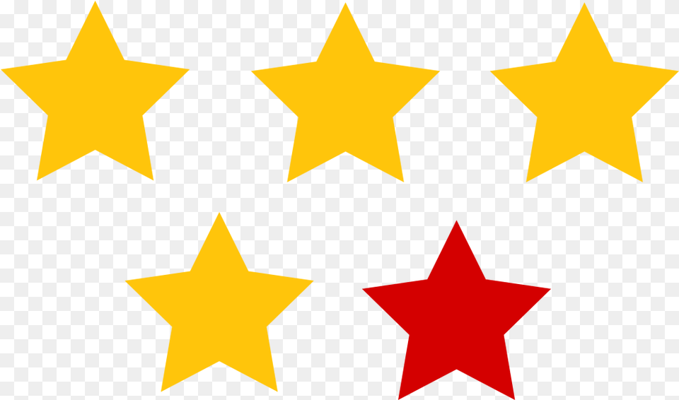 Yellow 1 Red Star Rating Clipart Photos Daily Cliparts Customer Feedback On Website, Star Symbol, Symbol Free Png