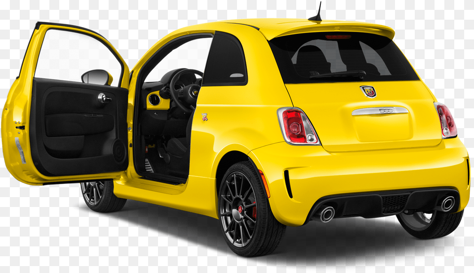 Yellow 2017 Fiat 500 Abarth, Car, Transportation, Vehicle, Machine Free Png