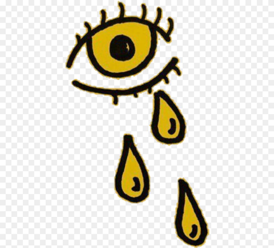 Yellow Amarillo Aesthetic Random Eye Ojo Crying Black And Uellow Aesthetic, Animal, Lizard, Reptile Png Image