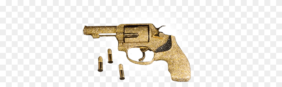 Yellow And Black Diamond Pistol Revolver, Firearm, Gun, Handgun, Weapon Free Png