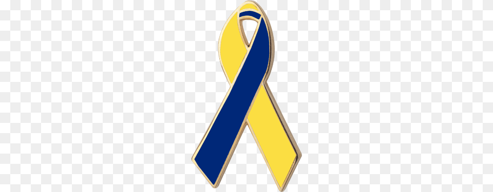 Yellow And Blue Awareness Ribbons Lapel Pins, Gold, Symbol, Accessories, Formal Wear Free Png